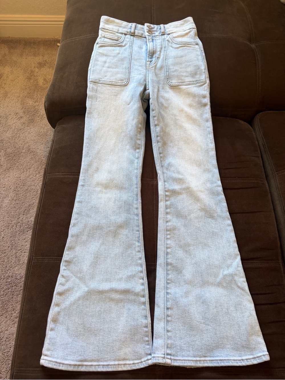 Hidden Los Angeles Happi High Rise Flare Jeans Light Wash Size 24